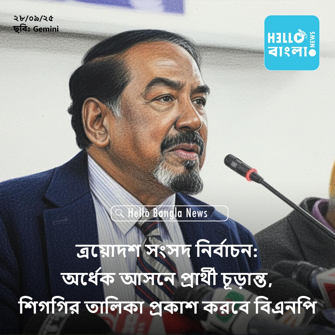 ত্রয়োদশ সংসদ নির্বাচন অর্ধেক আসনে প্রার্থী চূড়ান্ত, শিগগির তালিকা প্রকাশ করবে বিএনপি_HBN_28SEP25